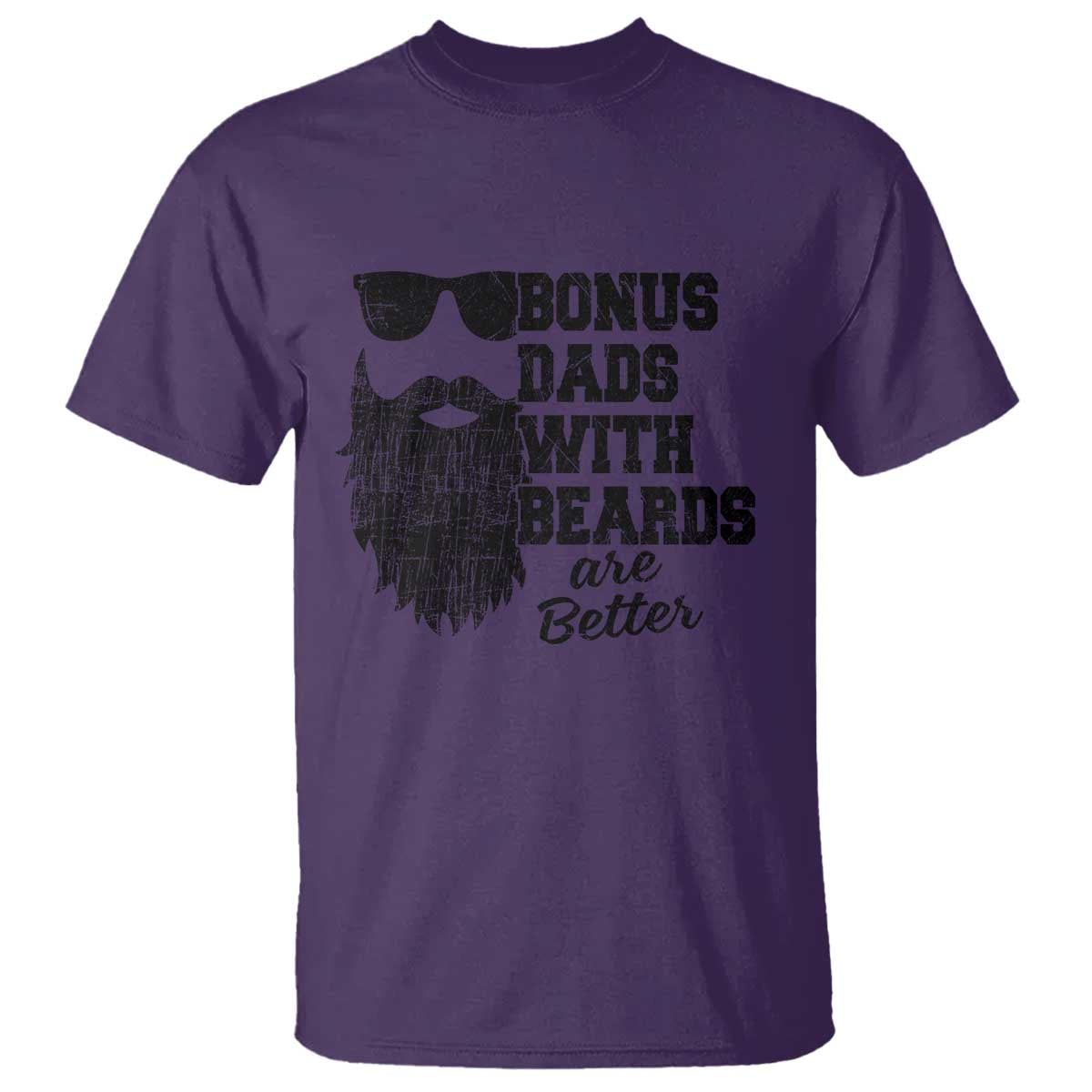 Bonus Dads With Beards Are Better T Shirt Retro Step Dad Fathers Day TS10 Purple Print Your Wear