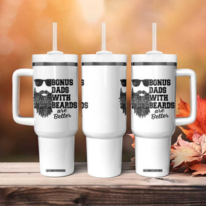 Bonus Dads With Beards Are Better Tumbler With Handle Retro Step Dad Fathers Day TS10 Print Your Wear