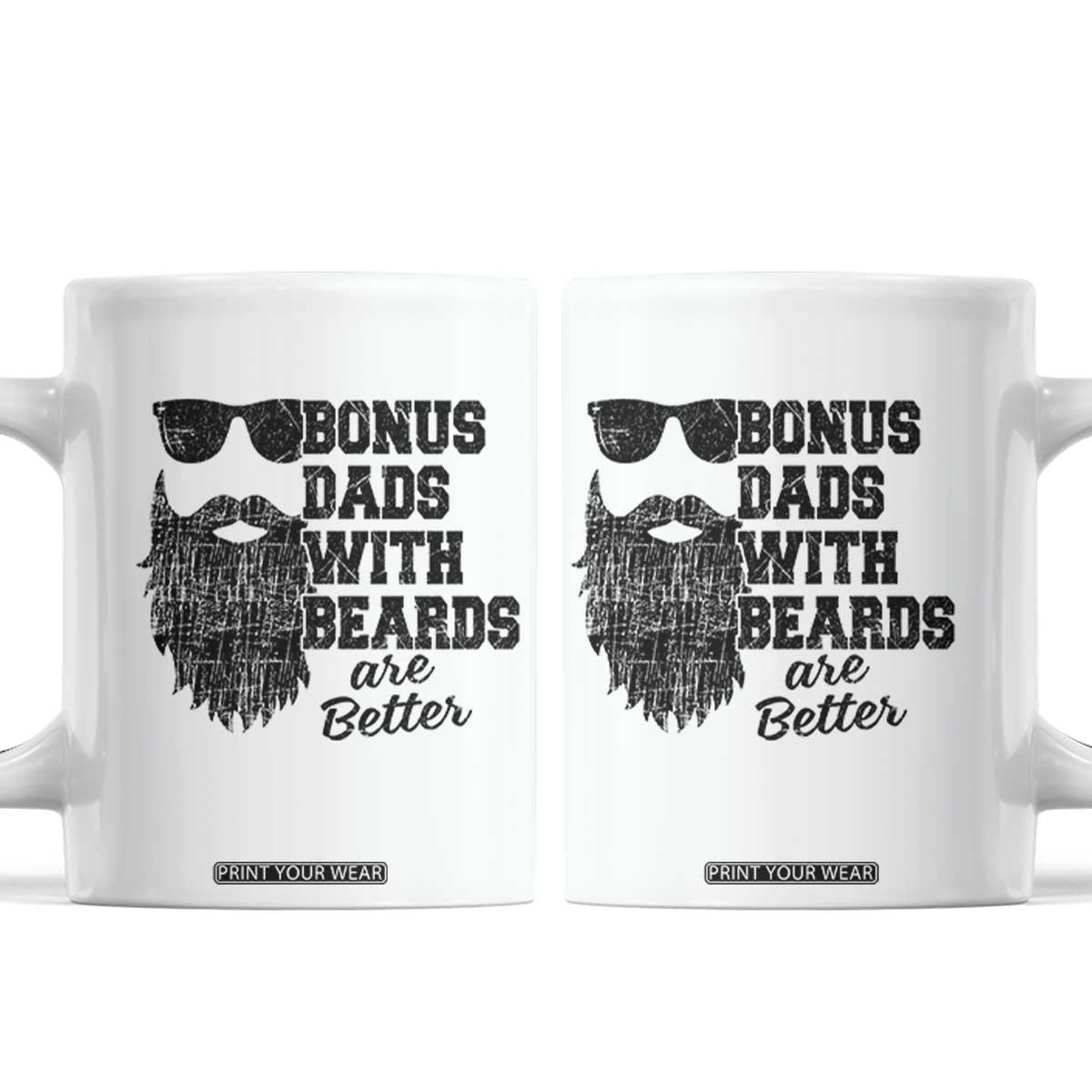 Bonus Dads With Beards Are Better Coffee Mug Retro Step Dad Fathers Day TS10 White Print Your Wear