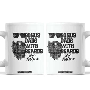 Bonus Dads With Beards Are Better Coffee Mug Retro Step Dad Fathers Day TS10 White Print Your Wear
