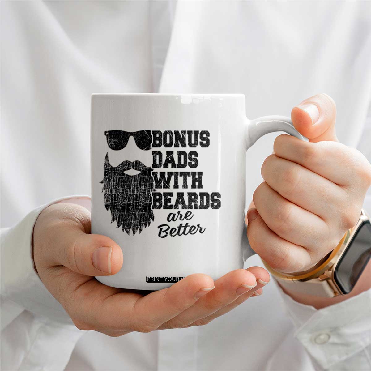 Bonus Dads With Beards Are Better Coffee Mug Retro Step Dad Fathers Day TS10 Print Your Wear