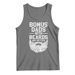 Bonus Dads With Beards Are Better Tank Top Funny Stepdad Stepfather Fathers Day TS10 Black Heather Print Your Wear
