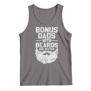 Bonus Dads With Beards Are Better Tank Top Funny Stepdad Stepfather Fathers Day TS10 Deep Heather Print Your Wear