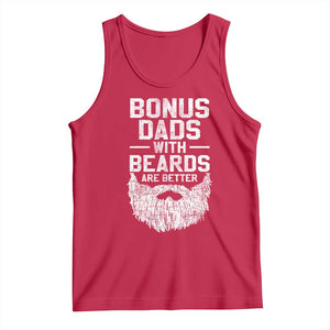 Bonus Dads With Beards Are Better Tank Top Funny Stepdad Stepfather Fathers Day TS10 Red Print Your Wear