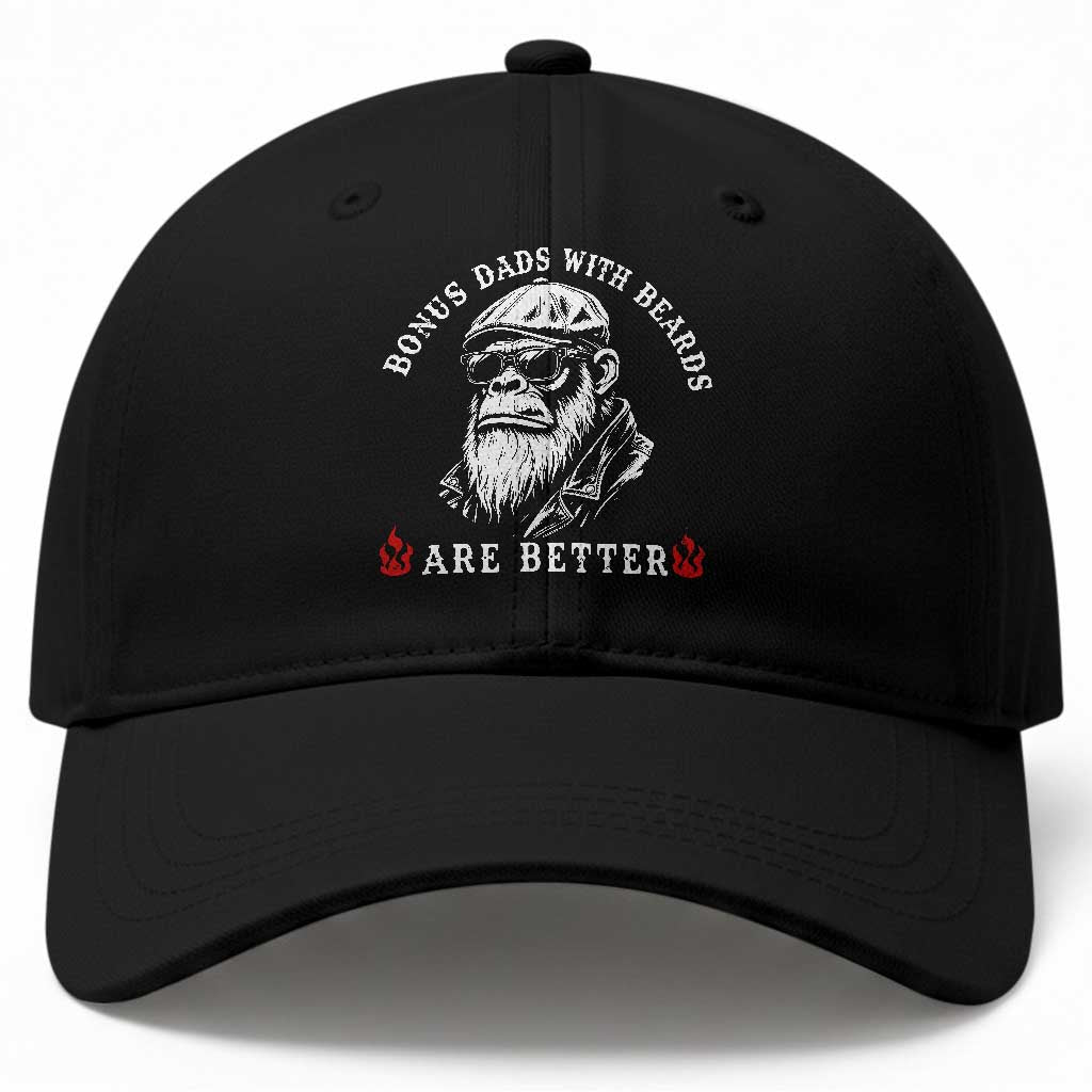 Bonus Dad Gifts Baseball Cap Retro Bigfoot Stepdad With Beards Are Better TS10 Print Your Wear