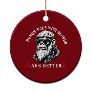 Bonus Dad Gifts Ceramic Ornament Retro Bigfoot Stepdad With Beards Are Better TS10 1pc Red Print Your Wear