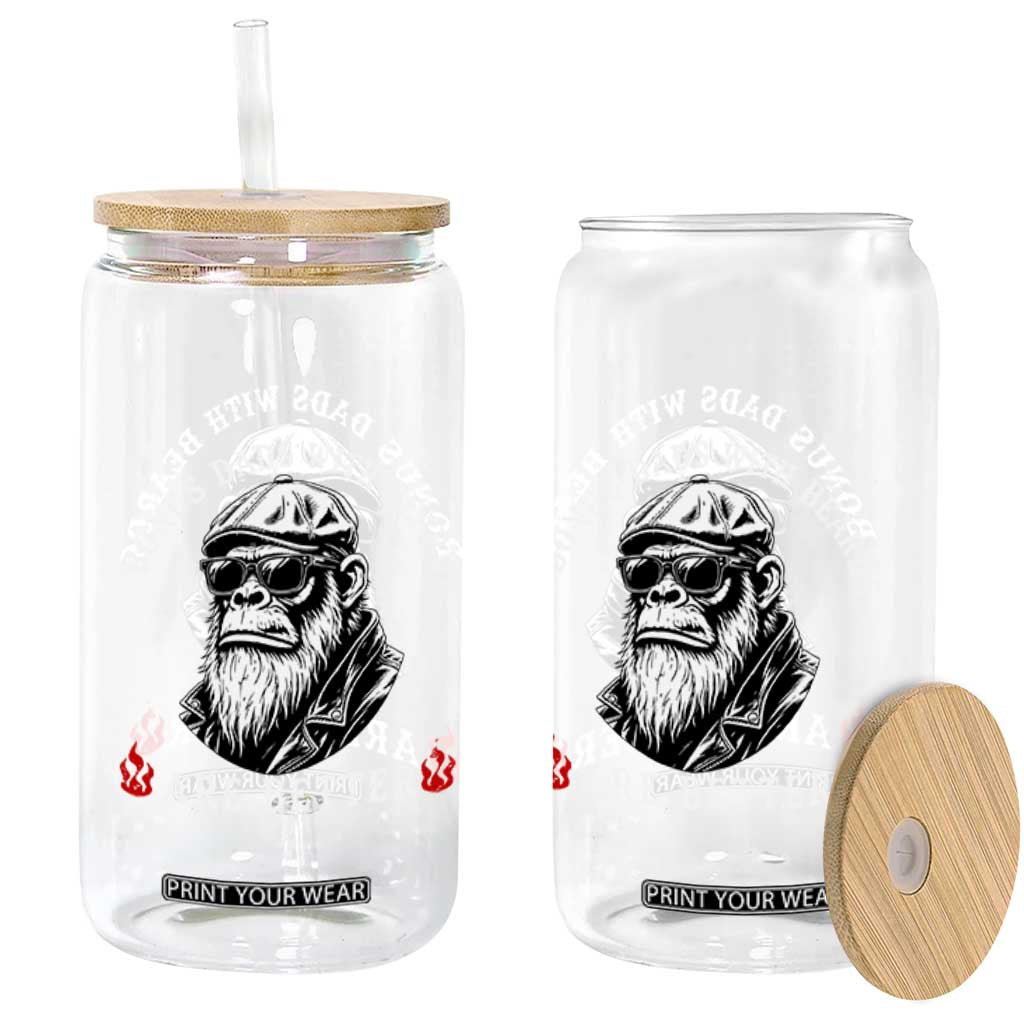 Bonus Dad Gifts Glass Can Retro Bigfoot Stepdad With Beards Are Better TS10 Print Your Wear