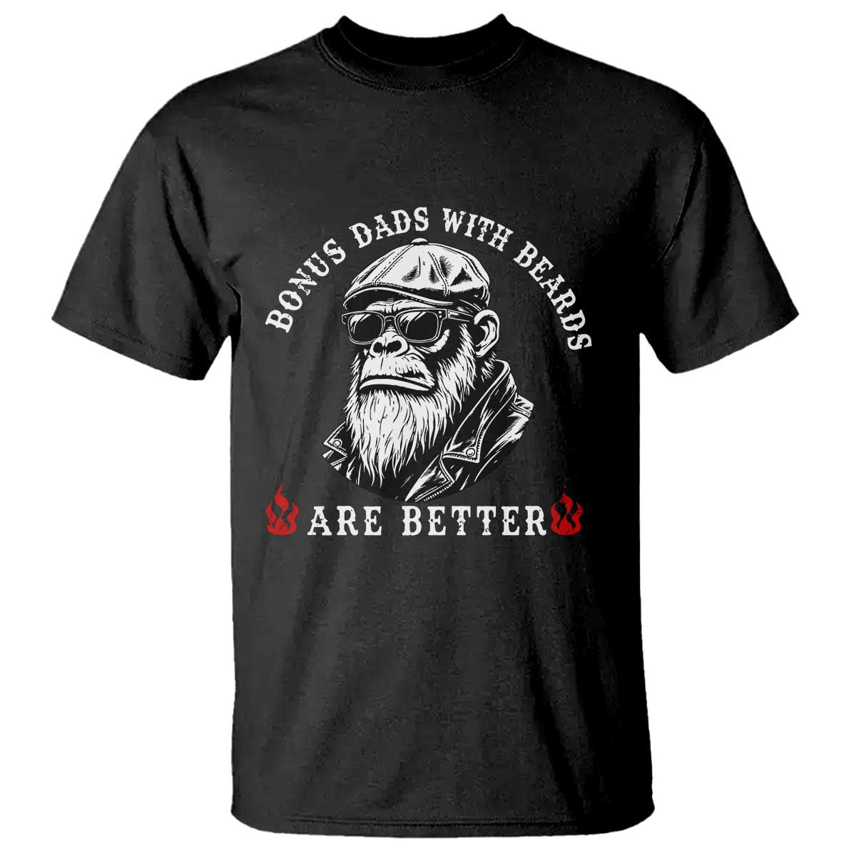 Bonus Dad Gifts T Shirt Retro Bigfoot Stepdad With Beards Are Better TS10 Black Print Your Wear