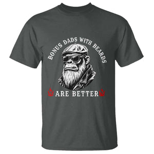 Bonus Dad Gifts T Shirt Retro Bigfoot Stepdad With Beards Are Better TS10 Dark Heather Print Your Wear
