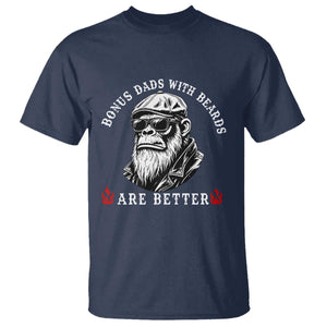 Bonus Dad Gifts T Shirt Retro Bigfoot Stepdad With Beards Are Better TS10 Navy Print Your Wear