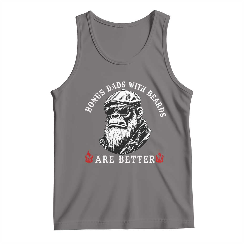 Bonus Dad Gifts Tank Top Retro Bigfoot Stepdad With Beards Are Better TS10 Deep Heather Print Your Wear