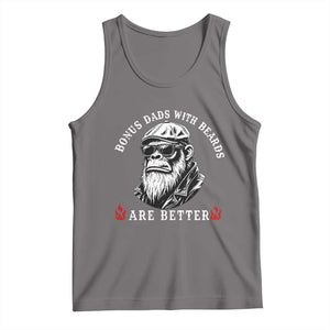 Bonus Dad Gifts Tank Top Retro Bigfoot Stepdad With Beards Are Better TS10 Deep Heather Print Your Wear