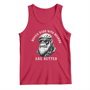 Bonus Dad Gifts Tank Top Retro Bigfoot Stepdad With Beards Are Better TS10 Red Print Your Wear