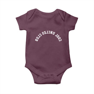 Cool Uncles Club Baby Onesie Gifts For Uncle Retro Upside Down Text TS10 Maroon Print Your Wear