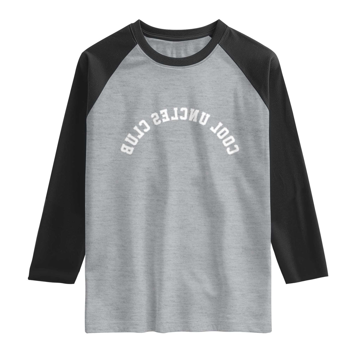 Cool Uncles Club Raglan Shirt Gifts For Uncle Retro Upside Down Text TS10 Heather Gray Black Print Your Wear