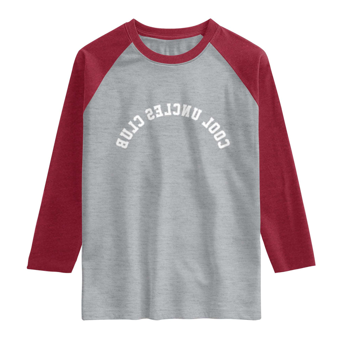 Cool Uncles Club Raglan Shirt Gifts For Uncle Retro Upside Down Text TS10 Heather Gray Heather Red Print Your Wear