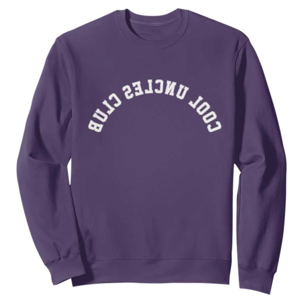 Cool Uncles Club Sweatshirt Gifts For Uncle Retro Upside Down Text TS10 Purple Print Your Wear