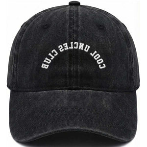 Cool Uncles Club Washed Cotton Baseball Cap Gifts For Uncle Retro Upside Down Text TS10 Print Your Wear