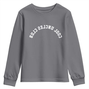 Cool Uncles Club Youth Sweatshirt Gifts For Uncle Retro Upside Down Text TS10 Charcoal Print Your Wear
