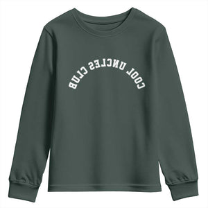 Cool Uncles Club Youth Sweatshirt Gifts For Uncle Retro Upside Down Text TS10 Dark Forest Green Print Your Wear