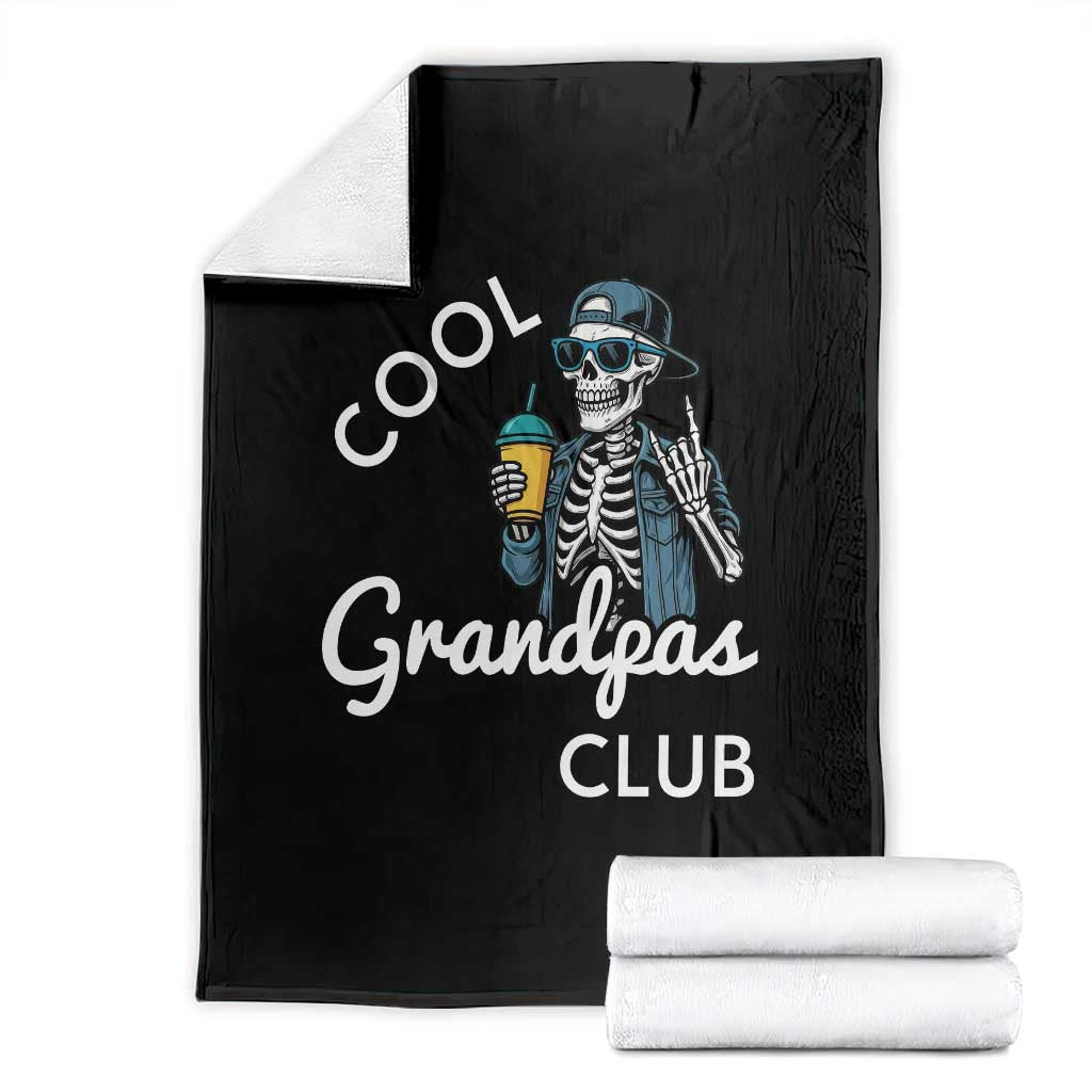 Cool Grandpas Club Throw Blanket Fathers Day Best Grandpa Skeleton TS10 Black Print Your Wear