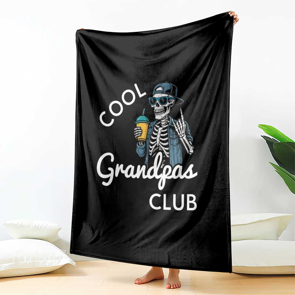 Cool Grandpas Club Throw Blanket Fathers Day Best Grandpa Skeleton TS10 Print Your Wear