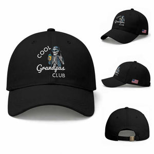 Cool Grandpas Club Baseball Cap Fathers Day Best Grandpa Skeleton TS10 Baseball Cap Universal Fit Black Print Your Wear