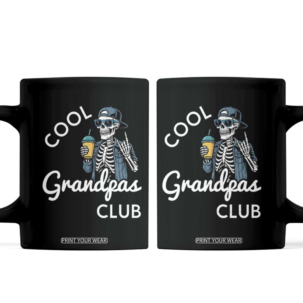 Cool Grandpas Club Coffee Mug Fathers Day Best Grandpa Skeleton TS10 Black Print Your Wear
