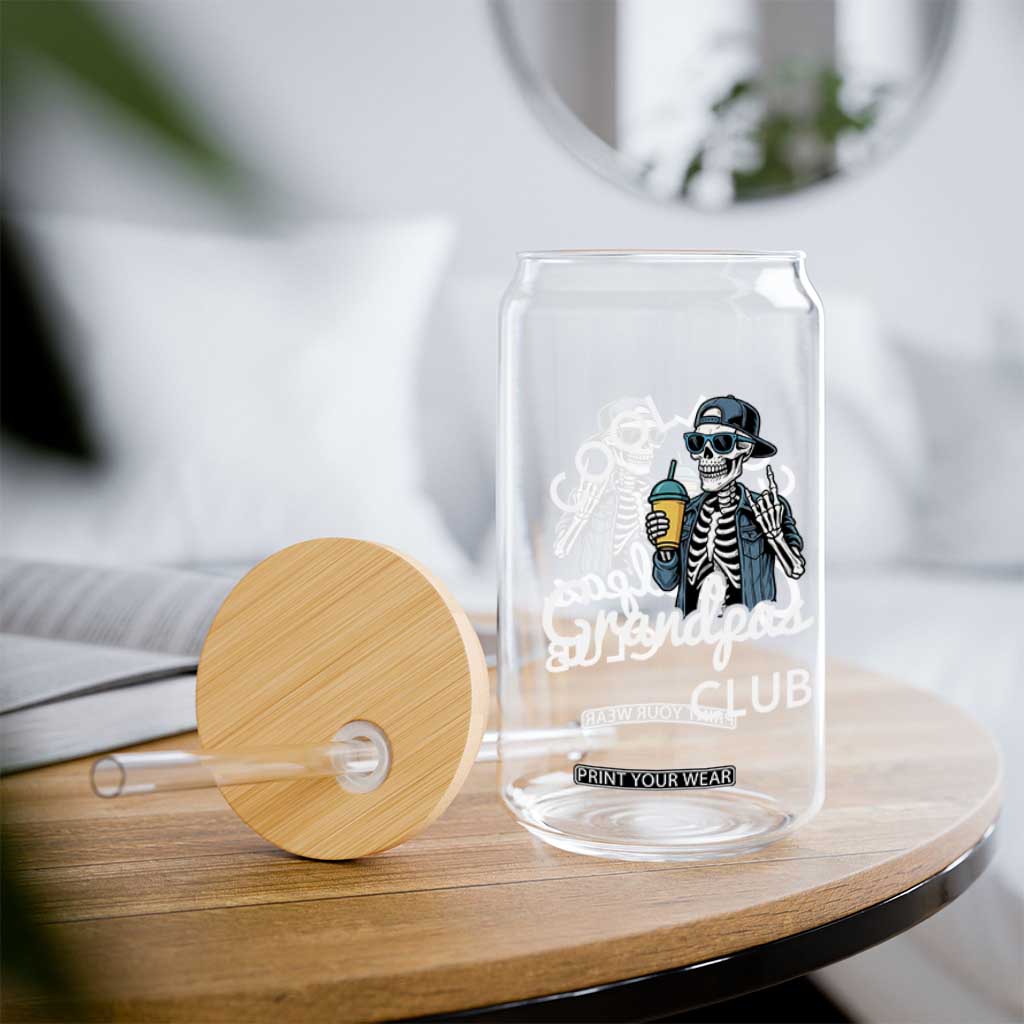 Cool Grandpas Club Glass Can Fathers Day Best Grandpa Skeleton TS10 Print Your Wear