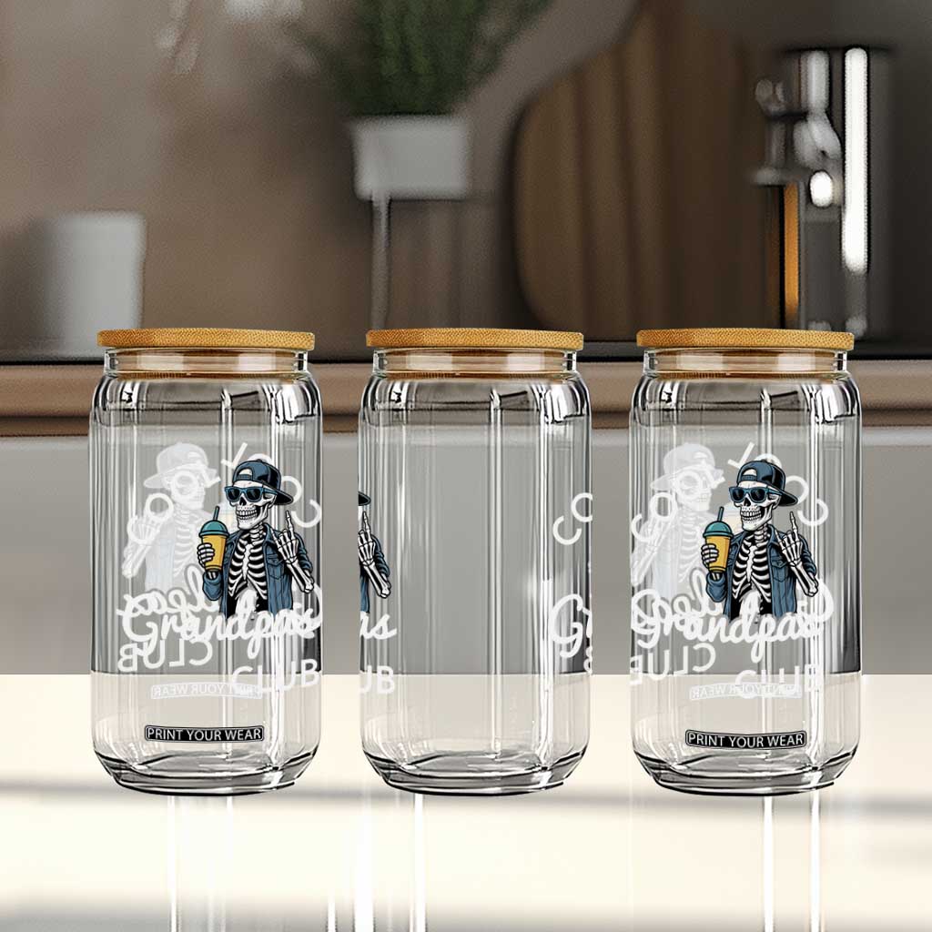 Cool Grandpas Club Glass Can Fathers Day Best Grandpa Skeleton TS10 Print Your Wear