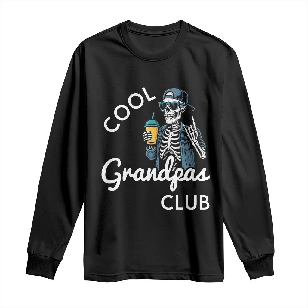 Cool Grandpas Club Long Sleeve Shirt Fathers Day Best Grandpa Skeleton TS10 Black Print Your Wear