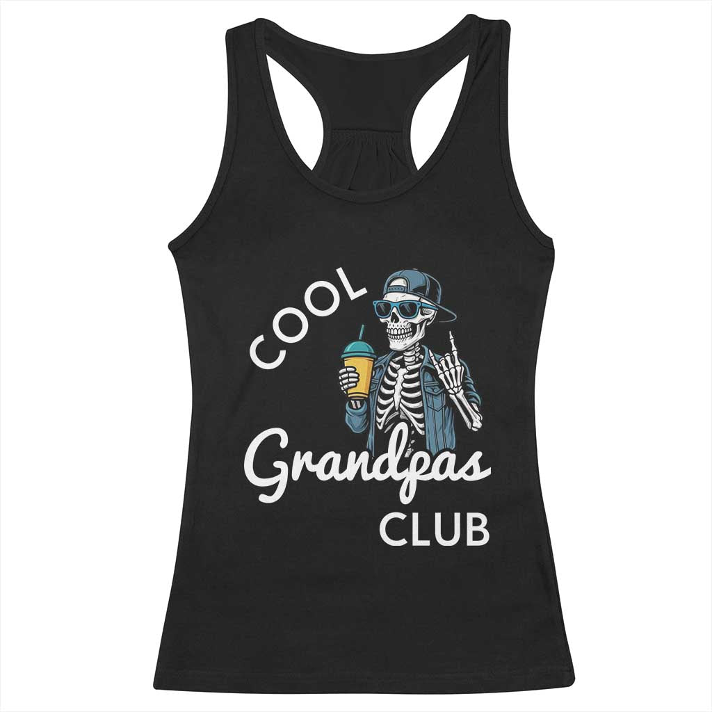Cool Grandpas Club Racerback Tank Top Fathers Day Best Grandpa Skeleton TS10 Black Print Your Wear