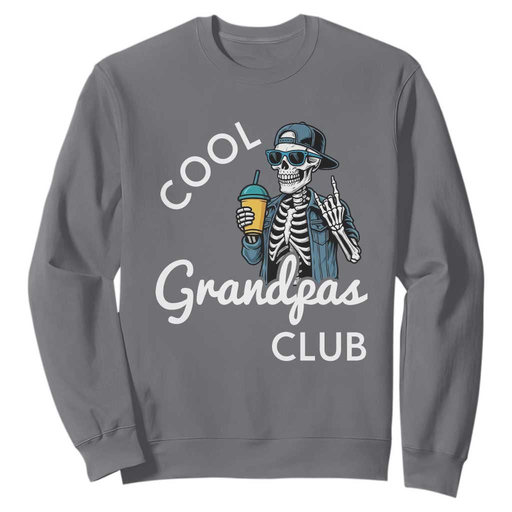 Cool Grandpas Club Sweatshirt Fathers Day Best Grandpa Skeleton TS10 Charcoal Print Your Wear