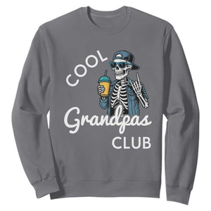 Cool Grandpas Club Sweatshirt Fathers Day Best Grandpa Skeleton TS10 Charcoal Print Your Wear