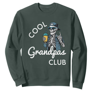 Cool Grandpas Club Sweatshirt Fathers Day Best Grandpa Skeleton TS10 Dark Forest Green Print Your Wear