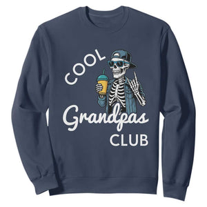 Cool Grandpas Club Sweatshirt Fathers Day Best Grandpa Skeleton TS10 Navy Print Your Wear