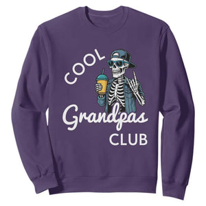 Cool Grandpas Club Sweatshirt Fathers Day Best Grandpa Skeleton TS10 Purple Print Your Wear