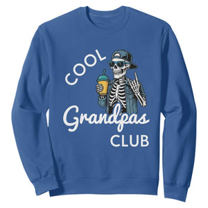 Cool Grandpas Club Sweatshirt Fathers Day Best Grandpa Skeleton TS10 Royal Blue Print Your Wear