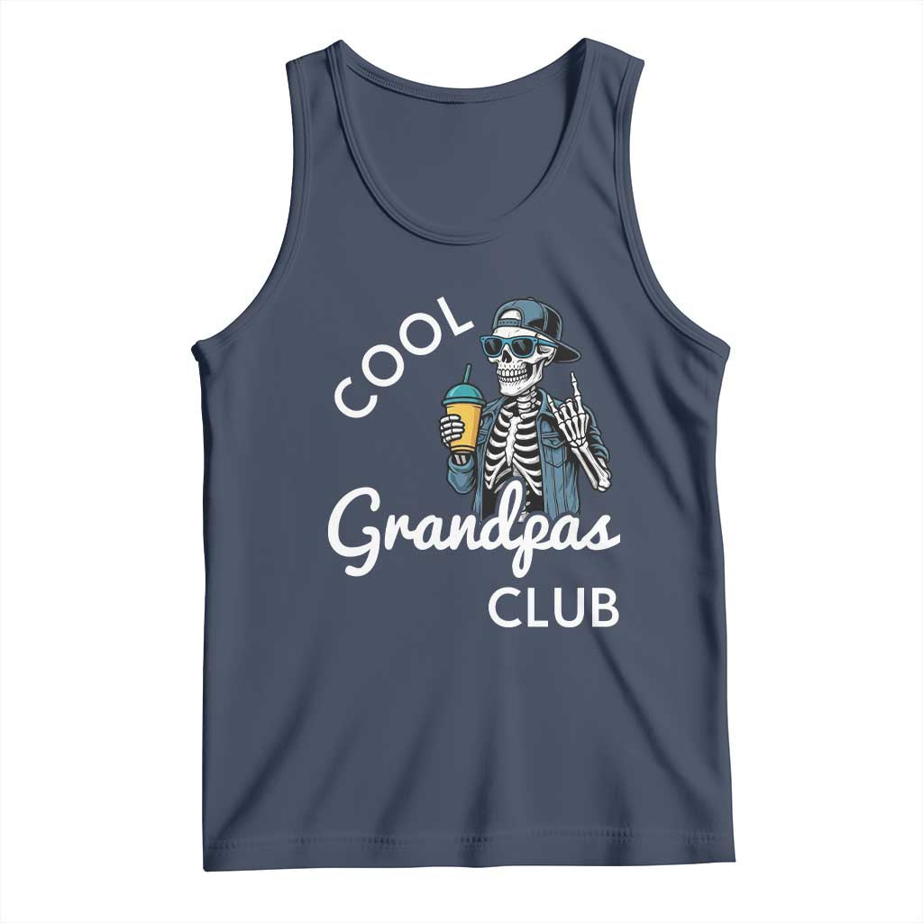 Cool Grandpas Club Tank Top Fathers Day Best Grandpa Skeleton TS10 Navy Print Your Wear