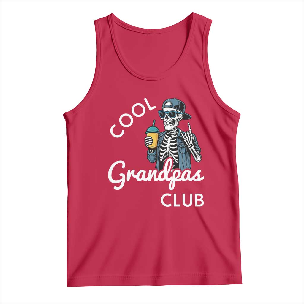 Cool Grandpas Club Tank Top Fathers Day Best Grandpa Skeleton TS10 Red Print Your Wear