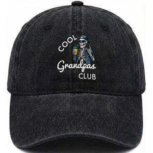 Cool Grandpas Club Washed Cotton Baseball Cap Fathers Day Best Grandpa Skeleton TS10 Print Your Wear