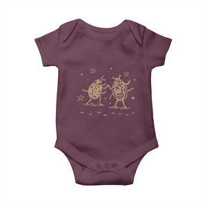 Dancing Lady Bugs Happy Little Insects Nature Lovers Baby Onesie TS10 Maroon Print Your Wear