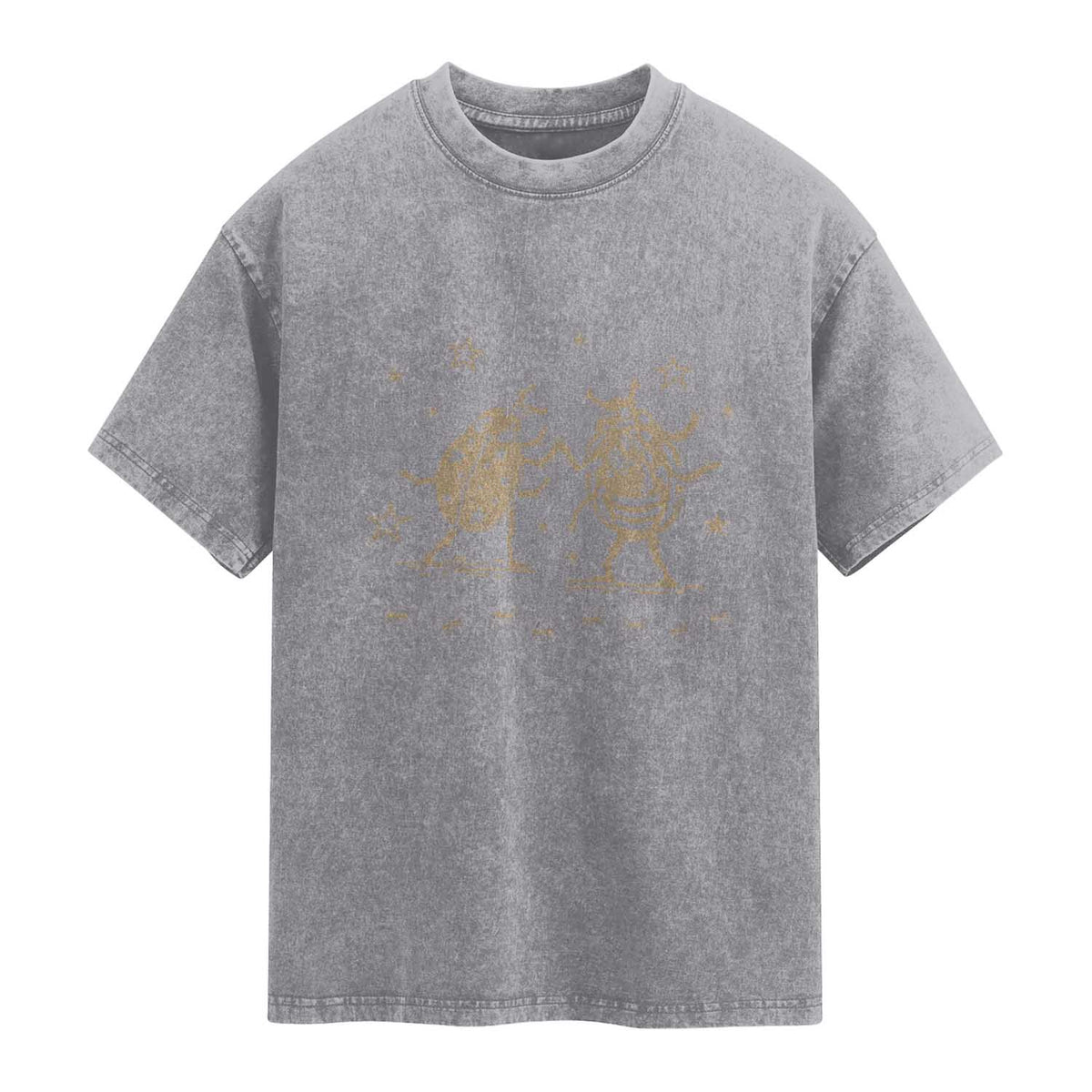 Dancing Lady Bugs Happy Little Insects Nature Lovers Washed Cotton T-Shirt