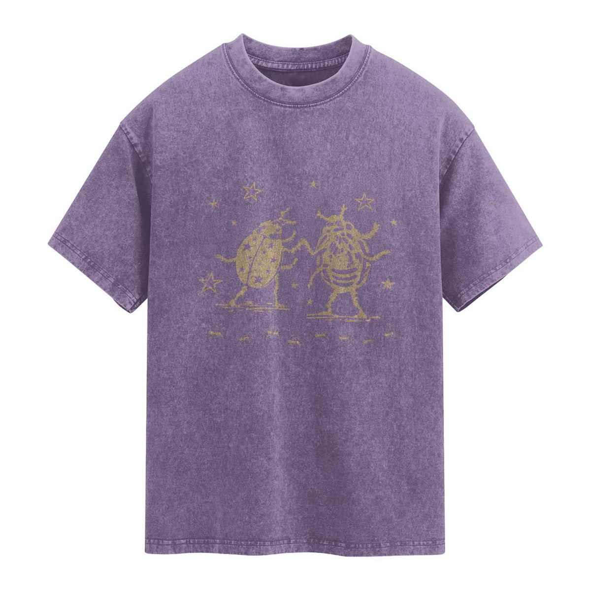 Dancing Lady Bugs Happy Little Insects Nature Lovers Washed Cotton T-Shirt