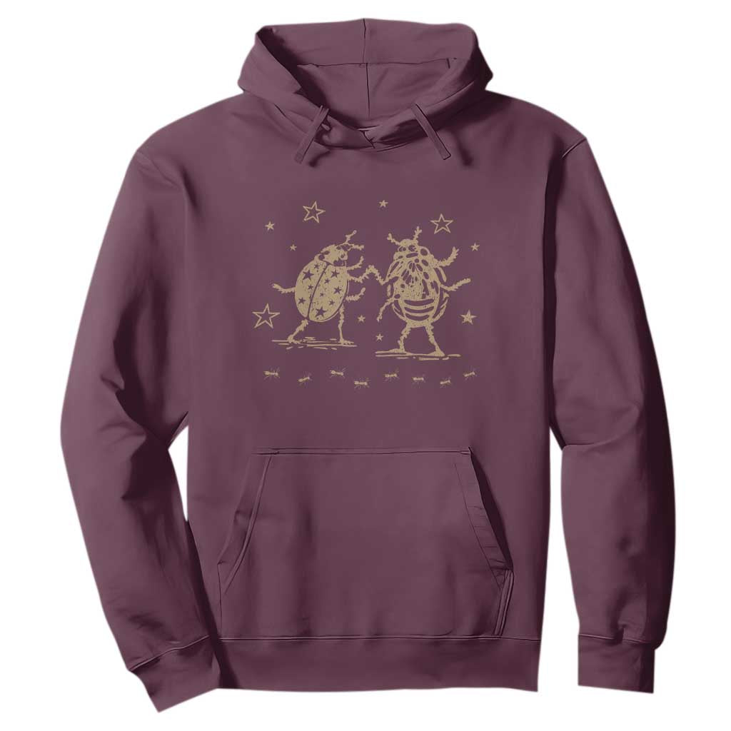 Dancing Lady Bugs Happy Little Insects Nature Lovers Hoodie TS10 Maroon Print Your Wear
