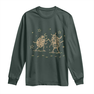 Dancing Lady Bugs Happy Little Insects Nature Lovers Long Sleeve Shirt TS10 Dark Forest Green Print Your Wear