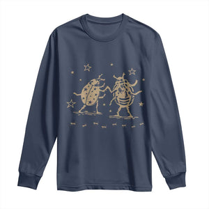 Dancing Lady Bugs Happy Little Insects Nature Lovers Long Sleeve Shirt TS10 Navy Print Your Wear