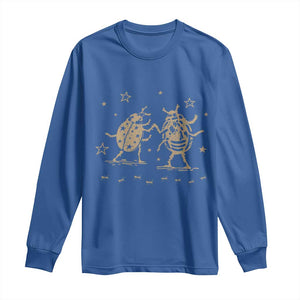 Dancing Lady Bugs Happy Little Insects Nature Lovers Long Sleeve Shirt TS10 Royal Blue Print Your Wear