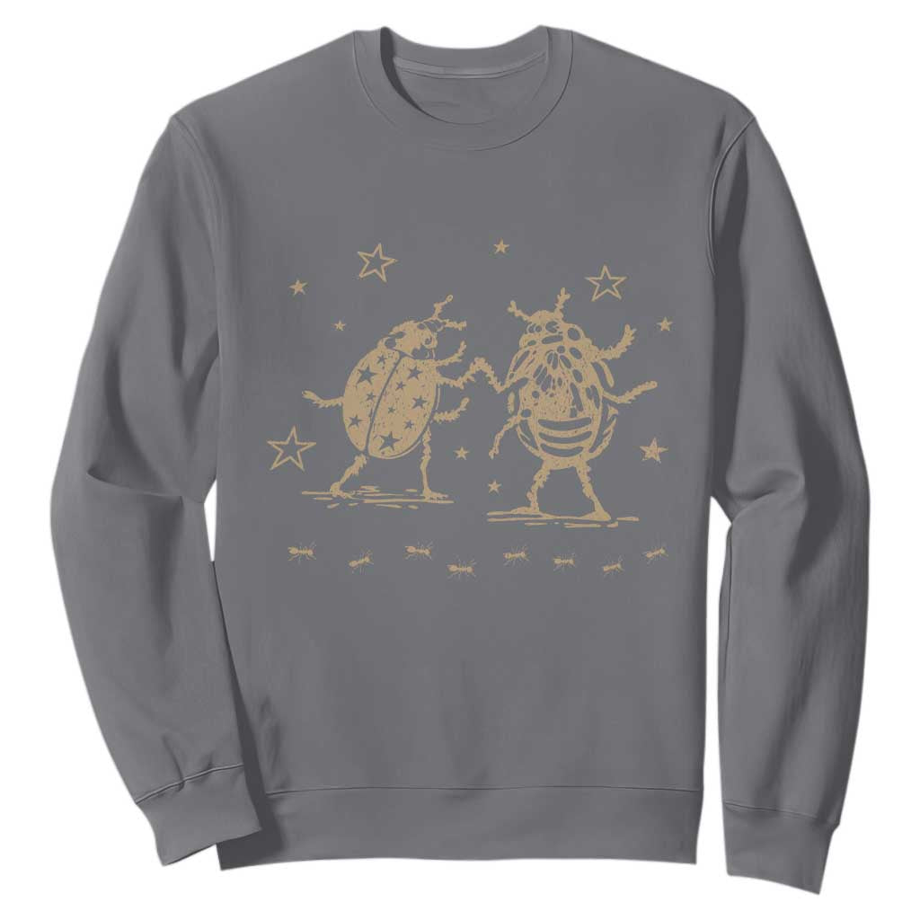 Dancing Lady Bugs Happy Little Insects Nature Lovers Sweatshirt TS10 Charcoal Print Your Wear