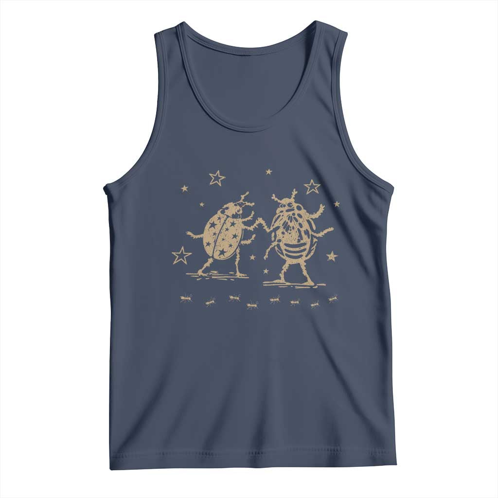Dancing Lady Bugs Happy Little Insects Nature Lovers Tank Top TS10 Navy Print Your Wear